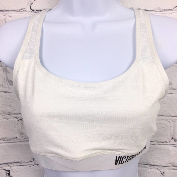 Victoria Sport The Player White Racer Back Polyamide Blend Sports Bra M - Picture 2 of 11